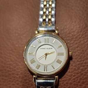 Anne Klein Two-Tone Gold and Silver Watch